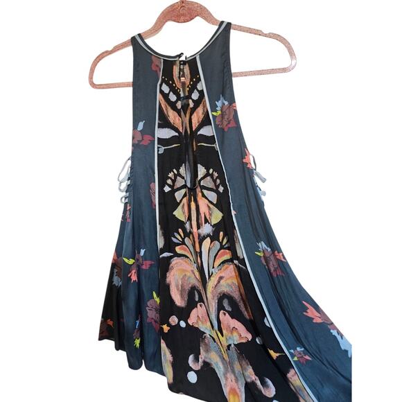 Free People Dream Free Black Print Tunic Top Dress Small - Picture 4 of 5